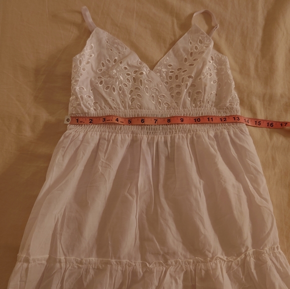 NWT White Cotton LAVANDE-11 Eyelet Lace Adjustable Maxi Sun Dress S / M, 4 / 6 - Picture 13 of 14